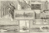 Winter in Rotterdam. Avenue park railway canal cathedral fish market 1887