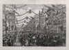 Queen Victoria's procession on New Street, Birmingham. Warwickshire 1887 print