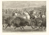Wild West Great American exhibition: Cowboys hunting bison & Wapiti deer 1887