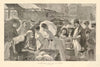 Thames boating season: market day at Kingston. Druid's Head pub 1887 old print