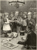 Raffling the Christmas goose. Children 1887 old antique vintage print picture