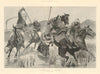 Pig-sticking in Morocco. Hunting 1888 old antique vintage print picture
