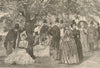 A garden party at Marlborough House. London. Society 1888 old antique print