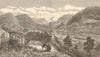 Panama Ship canal. Culebra cut Mountains. Towards Colon 1888 old antique print
