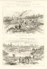 Panama Canal construction. Excavating earth at Tabemilla. Buhio works 1888