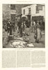 Fish sale at Polperro, Cornwall 1888 old antique vintage print picture