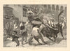 A Spanish bull-fight. Bull fighting. Spain 1888 old antique print picture