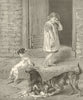 There's many a slip between the cup & the lip. Children. Dogs 1888 old print