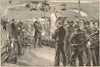 Life on board a man-of-war: Sunday morning service. Royal Navy 1889 old print