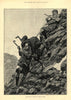 Deerstalking: a short cut on the way home. Scotland. Hunting 1889 old print