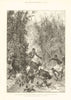 H. M. Stanley's Emin Pasha Relief Expedition. Foraging Yambuya Camp. Congo 1890