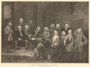 Trial of Thomas Bambridge, Warden of Fleet Prison, by Hogarth 1891 old print