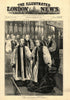 Installation of the Archbishop of York in York Minster. The Dean 1891 print