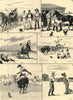 Our first deal in horseflesh in Manitoba. Canada. Cartoons 1892 old print