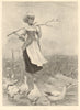 Michaelmas geese. Pretty Ladies. Birds 1893 old antique vintage print picture
