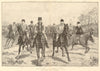 The Pytchley: a Wednesday meet. Northamptonshire. Hunting 1893 old print