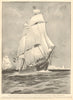 HMS Active & HMS Volage leaving Portsmouth harbour under sail. Ships 1894