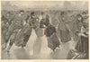Skating on the Serpentine. London. Winter sports 1895 old antique print