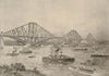Channel Squadron anchored off Forth Bridge. Scotland. Royal Navy 1895 print