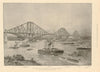 Channel Squadron anchored off Forth Bridge. Scotland. Royal Navy 1895 print