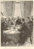 Engineering strike negotiations, Westminster Palace Hotel. London 1897 print