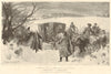 Bishop's Christmas greeting, by Walter Wilson. Highwayman coach 1897 old print