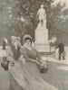 The Vandyck statue, Place de Musée, Antwerp. Belgium 1899 old antique print