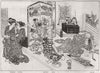 JAPAN. Illustration from a folding screen tale 1857 antique print picture