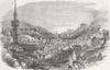 CRIMEAN WAR/UKRAINE. Bagtcheserai, Russian head-quarters 1855 old print