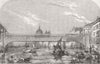 VENICE. New Bridge over the Grand Canal 1853 old antique vintage print picture