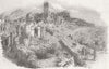 ITALY. Remains of the town of Melfi 1853 old antique vintage print picture
