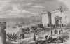 Civil war in Spain. Sandbag battery for the defence of Alicante 1873 old print