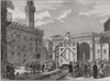 FLORENCE. Moving Michael Angelo's Statue of David. Italy 1873 old print