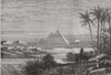 EGYPT. The recent rising of the Nile. The Pyramids from the Boulak Road 1874