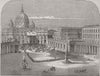 ITALY. The Pope blessing the people 1847 old antique vintage print picture