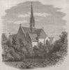 CANNES. New English church. France 1867 old antique vintage print picture