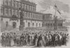 FLORENCE. King Victor Emmanuel II at the Pitti Palace 1866 old antique print
