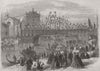 VENICE. Victor Emmanuel II. Decorated bridge over the Grand Canal 1866 print