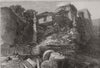 INDIA. The floods in India. Ruins of a Mirzapore Ghat 1868 old antique print
