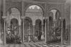 TUNISIA. Interior of the Palace of the Bey of Tunis 1867 old antique print