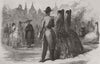 SPAIN. A Street scene in Madrid II 1856 old antique vintage print picture