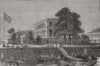 CHINA.Tianjin Concessions.The British Consulate, from the Hai River River 1873