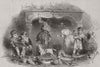 CHILDREN. Christmas in France 1849 old antique vintage print picture