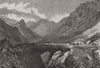 ARGENTINA. The Inca's Bridge, Pass of Uspallata, South America 1868 old print
