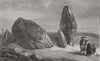 FRANCE. Carnac stones. Druidic remains of Brittany. Stones of St Barbe 1871