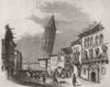 SPAIN. Zaragoza 1843 old antique vintage print picture