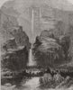 CALIFORNIA. Yohamite Falls (2700 ft high) Mariposa County, CA 1859 old print
