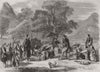 CHINA. Travelling in China-the Midday Halt 1859 old antique print picture