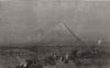 EGYPT. The Great Pyramid after sunset-by Henry Warren 1859 old antique print