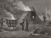 PEKING BEIJING. Altar burning Sacrificial bull, Temple Heaven. China 1873
